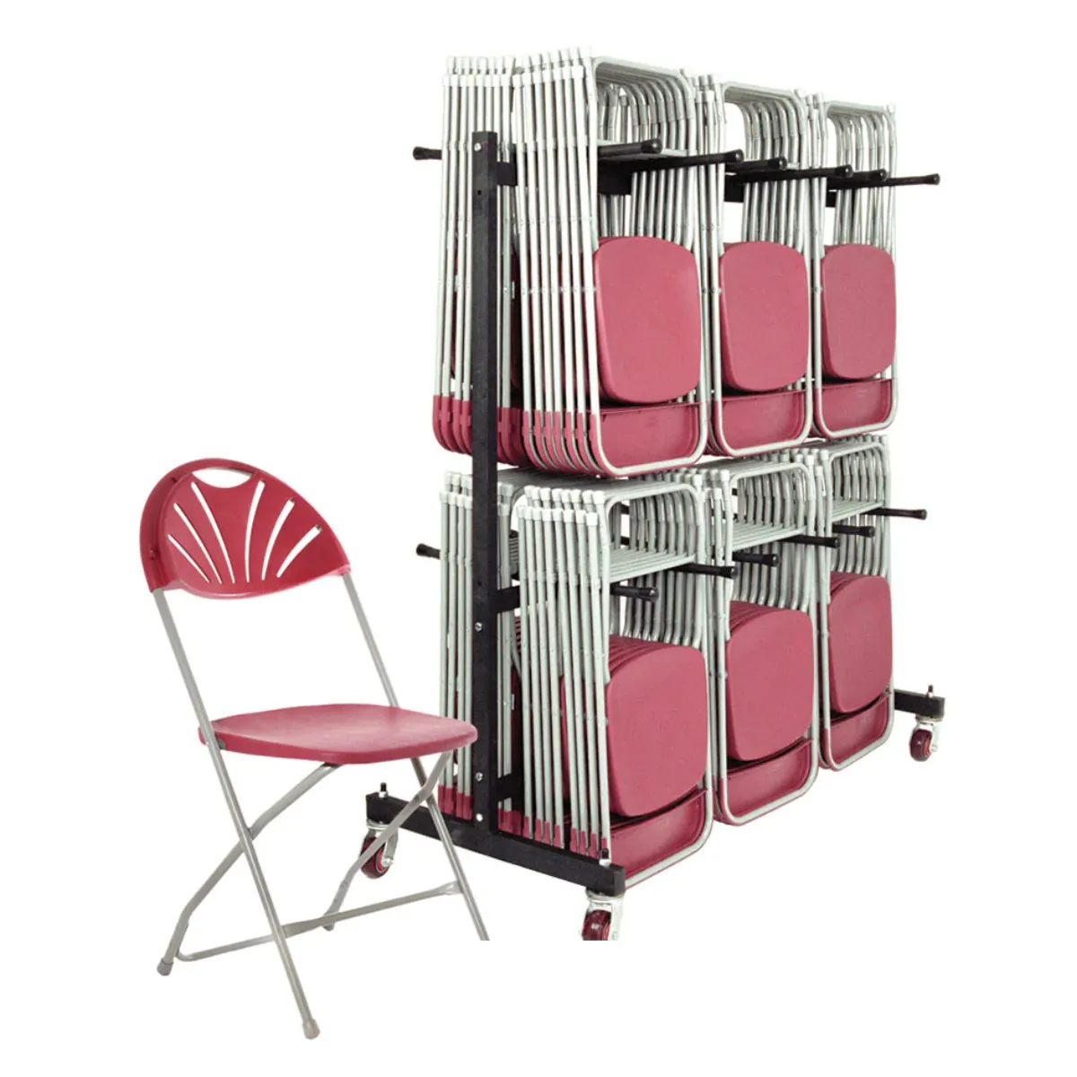 168 x Classic Fan Back Folding Chair Bundle   Trolley