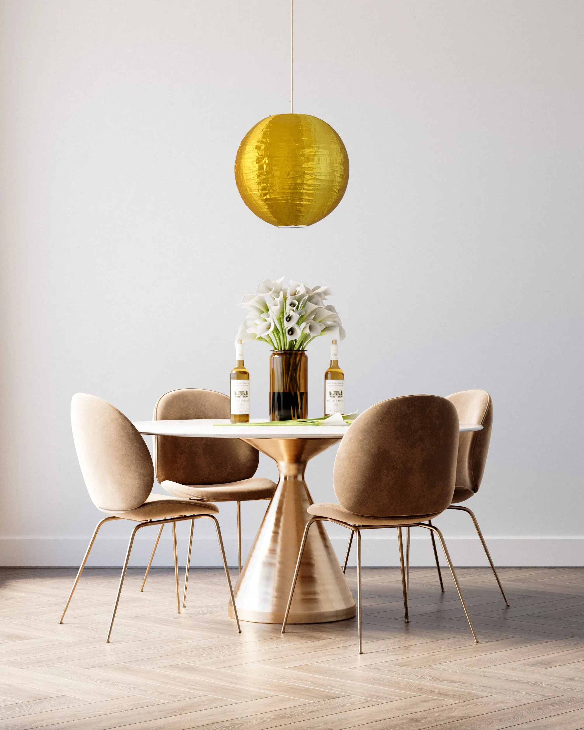 18 Inch Gold Shimmering Nylon Lantern, Even Ribbing, Durable, Hanging