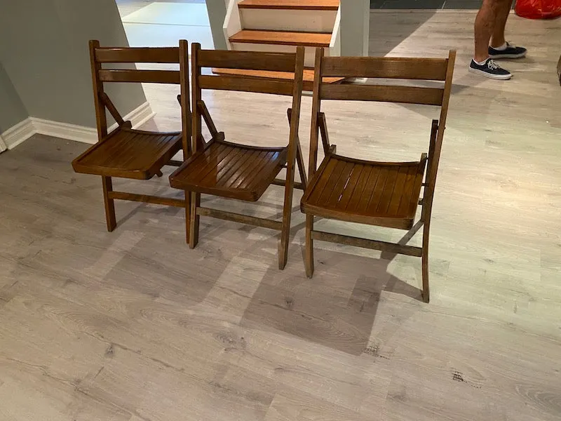 3 Outdoor Teak Folding Chairs