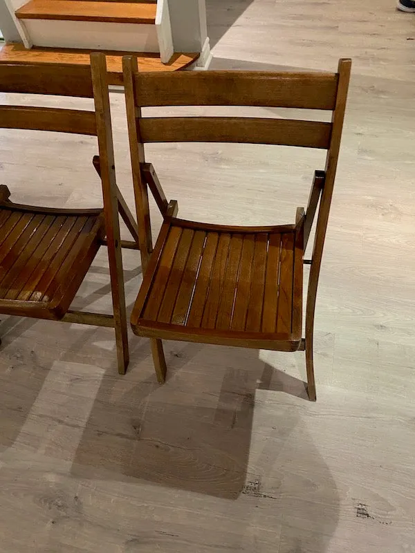 3 Outdoor Teak Folding Chairs