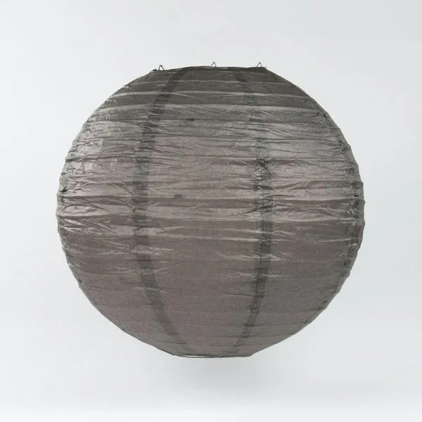 30" Driftwood Grey Jumbo Round Paper Lantern, Even Ribbing, Chinese Hanging Wedding & Party Decoration