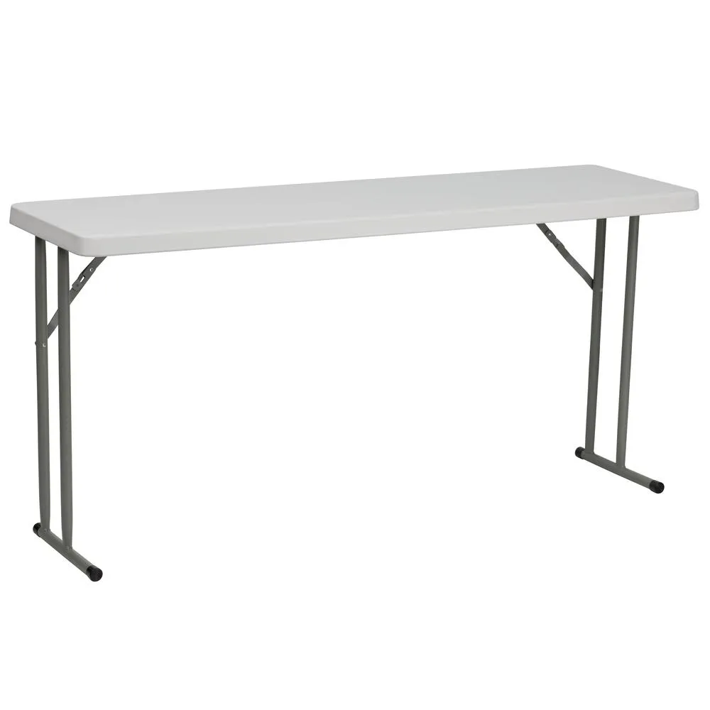 5-Foot Granite White Plastic Folding Training Table By Flash Furniture