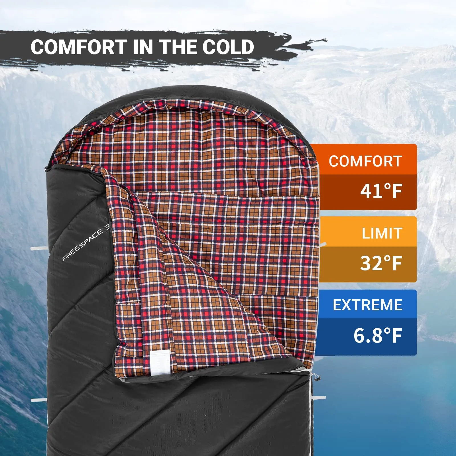 KingCamp Plus Size 3-4 Season Sleeping Bag